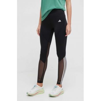 adidas Performance colanți de antrenament Hyperglam culoarea negru, cu imprimeu IN9298