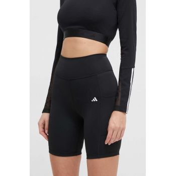 adidas Performance pantaloni scurți de antrenament Optime culoarea negru, uni, high waist IQ2686 la reducere