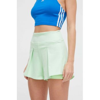 adidas Performance pantaloni scurți de antrenament Tennis Match culoarea verde, uni, high waist IS7252 ieftini