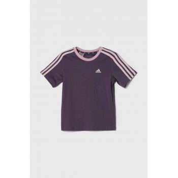 adidas tricou de bumbac pentru copii culoarea violet