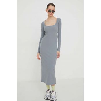 Hollister Co. rochie culoarea gri, midi, mulata