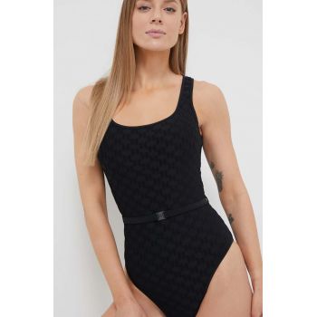 Karl Lagerfeld costum de baie dintr-o bucată culoarea negru, cupa moale