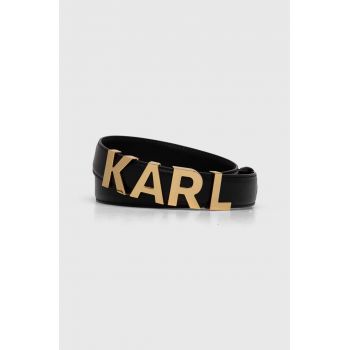 Karl Lagerfeld curea de piele femei, culoarea negru