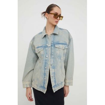 Tommy Jeans geacă din denim femei, de tranziție, oversize DW0DW16995