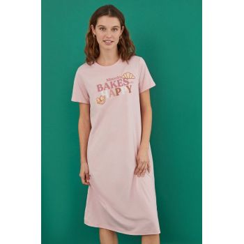 women'secret cămașă de noapte din bumbac MANOLO BAKES culoarea roz, bumbac, 4366574 la reducere