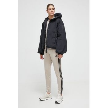 adidas geaca de puf femei, culoarea negru, de iarna, oversize