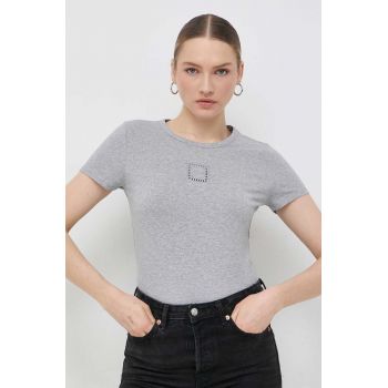 BOSS tricou femei, culoarea gri