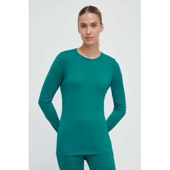 Icebreaker bluză cu mânecă lungă funcțională 200 Oasis culoarea verde
