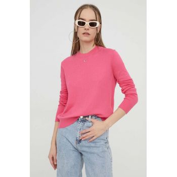 Tommy Jeans pulover femei, culoarea roz, light