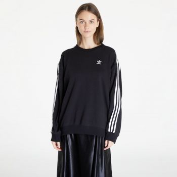 adidas 3 Stripes Oversized Crew Sweatshirt Black la reducere