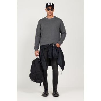 Bluza de trening cu decolteu la baza gatului si model uni