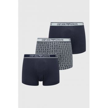 Emporio Armani Underwear boxeri 3-pack barbati, culoarea albastru marin de firma originali