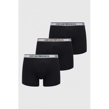 Emporio Armani Underwear boxeri 3-pack barbati, culoarea negru de firma originali