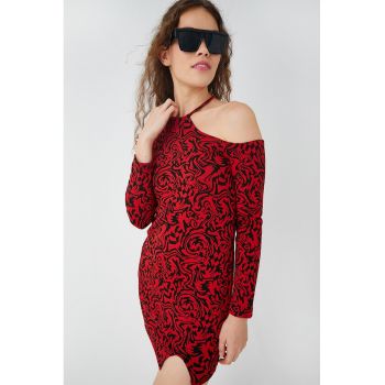 Rochie mini cu imprimeu abstract