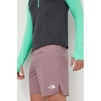 The North Face pantaloni scurti sport Limitless barbati, culoarea violet de firma originali
