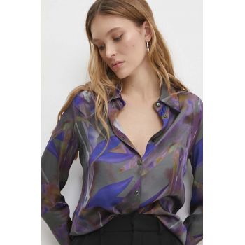 Answear Lab camasa femei, culoarea violet, cu guler clasic, regular ieftina