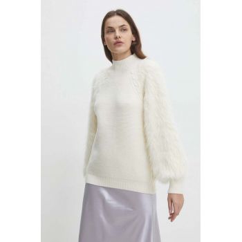 Answear Lab pulover de damă, culoarea alb, pe gât ieftin