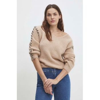 Answear Lab pulover de damă, culoarea maro de firma original