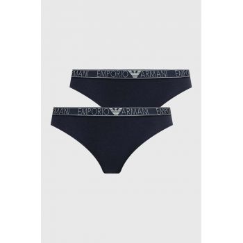 Emporio Armani Underwear chiloti 2-pack culoarea albastru marin ieftini