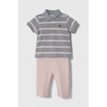 Lacoste pijamale pentru bebelusi culoarea gri, modelator