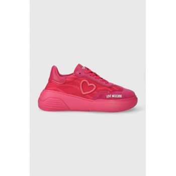 Love Moschino sneakers culoarea roz JA15284G1IJC510A