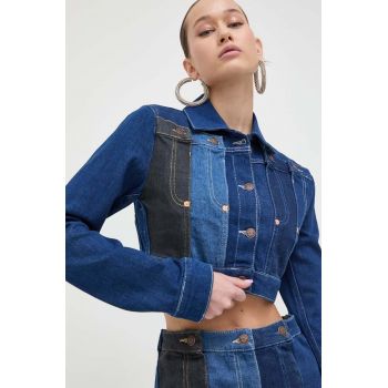 Moschino Jeans geaca jeans femei, de tranzitie