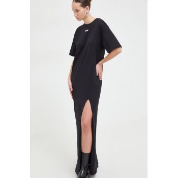 MSGM rochie din bumbac culoarea negru, maxi, oversize 3641MDA83.247002