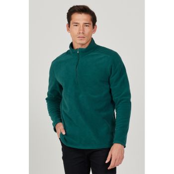 Bluza din fleece cu fenta cu fermoar