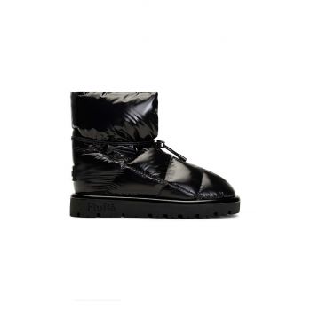 Flufie cizme de iarna Shiny culoarea negru la reducere