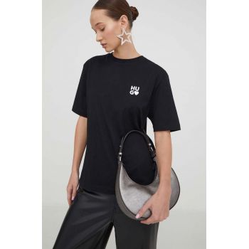 HUGO tricou din bumbac culoarea negru 50489198