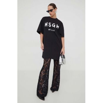 MSGM rochie din bumbac culoarea negru, mini, oversize 2000MDA510.200002