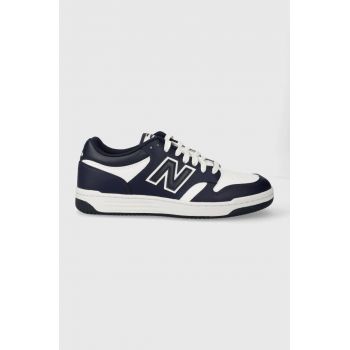 New Balance sneakers din piele BB480LHJ culoarea albastru marin