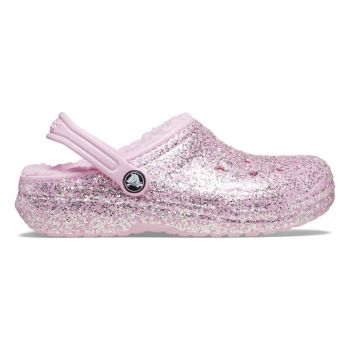 Saboti Crocs New Classic Glitter Lined Clog Kids Roz - Flamingo