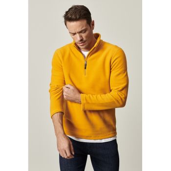 Bluza din fleece cu fenta cu fermoar