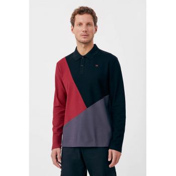 Bluza polo cu model colorblock