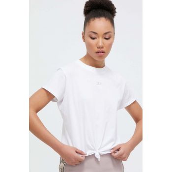 Dkny tricou din bumbac femei, culoarea alb ieftin