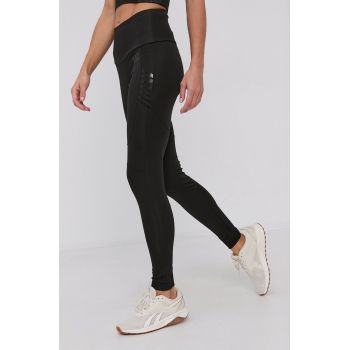 EA7 Emporio Armani Colanți femei, culoarea negru, cu imprimeu