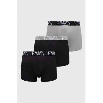 Emporio Armani Underwear boxeri 3-pack barbati, culoarea gri de firma originali