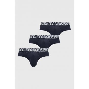 Emporio Armani Underwear slip 3-pack barbati, culoarea albastru marin de firma originali