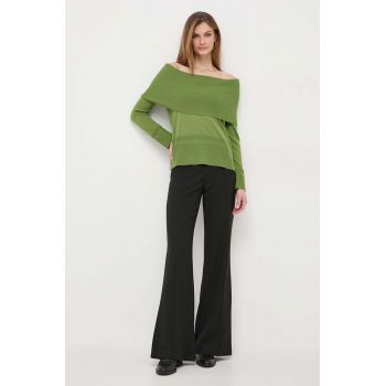 Max Mara Leisure pulover de lână femei, culoarea verde, light 2416360000000