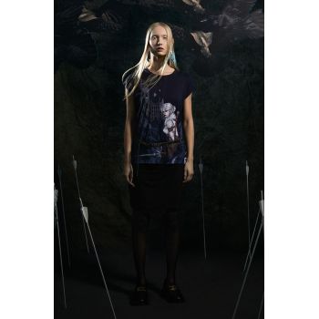 Medicine tricou din bumbac femei, culoarea bleumarin