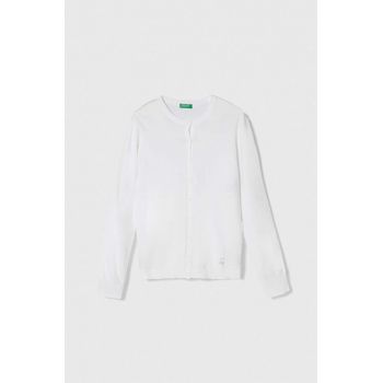 United Colors of Benetton cardigan copii culoarea alb, light de firma original