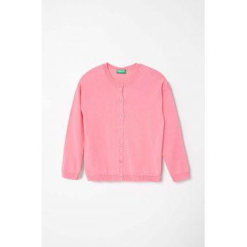 United Colors of Benetton cardigan copii culoarea roz, light