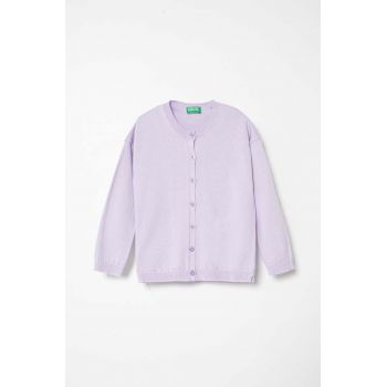 United Colors of Benetton cardigan copii culoarea roz, light