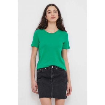 United Colors of Benetton tricou din bumbac femei, culoarea verde