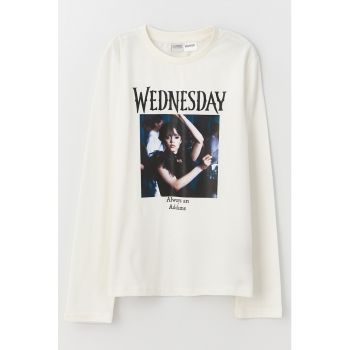 Bluza cu imprimeu tematic Wednesday
