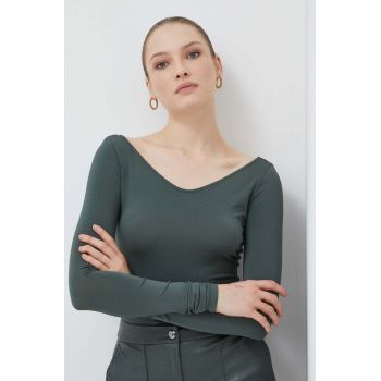 Max Mara Leisure longsleeve femei, culoarea verde