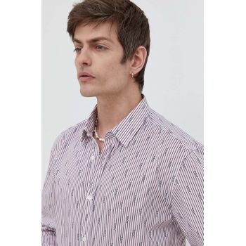 HUGO cămașă din bumbac bărbați, culoarea roz, cu guler clasic, regular 50508305 de firma originala