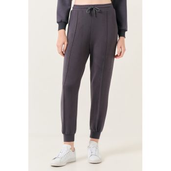 Pantaloni de trening din amestec de modal cu talie inalta