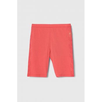 Emporio Armani pantaloni scurti copii culoarea roz, cu imprimeu
